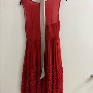 Anthropologie Red Midi Dress